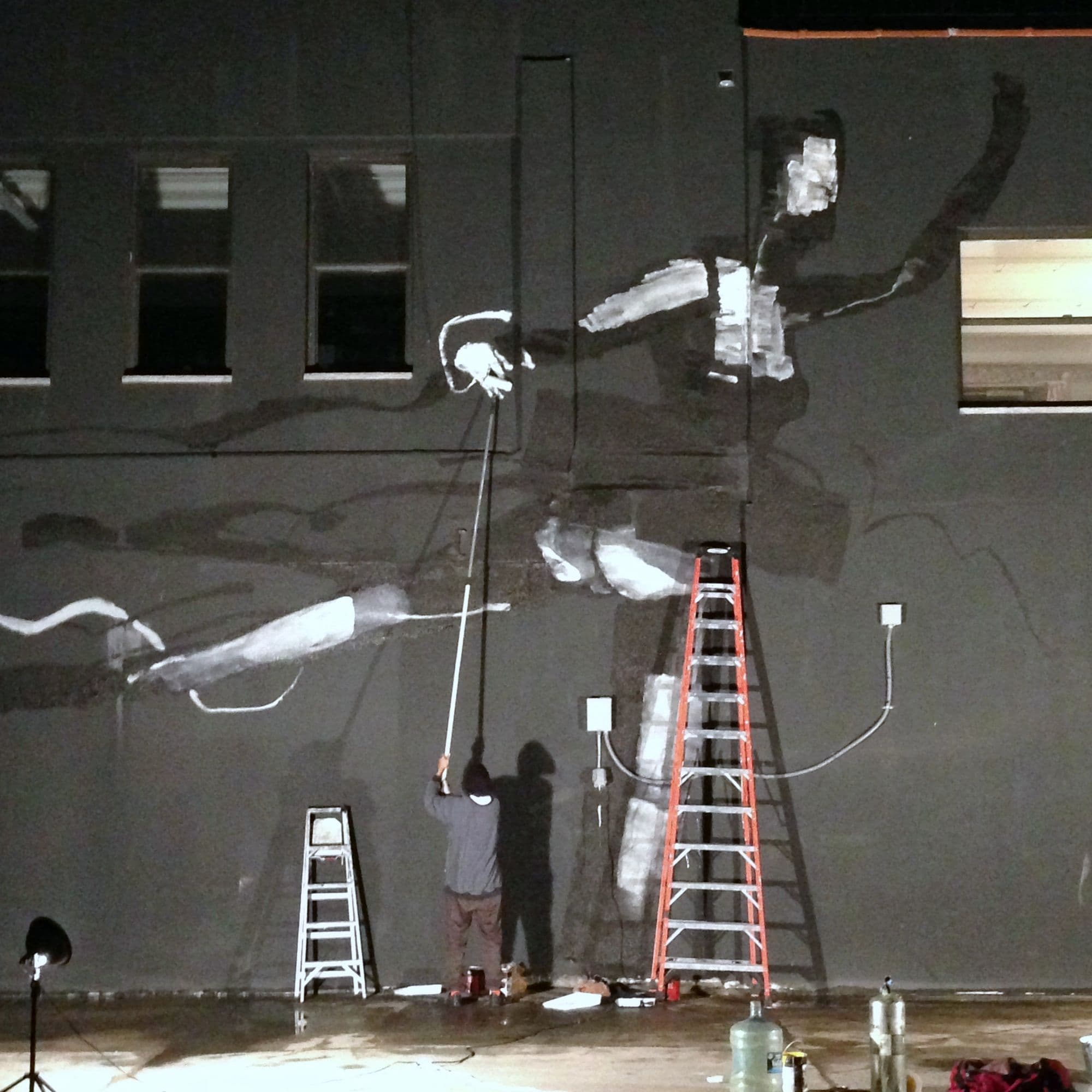 Anthony Lister Mural at Sugarlift, the opening