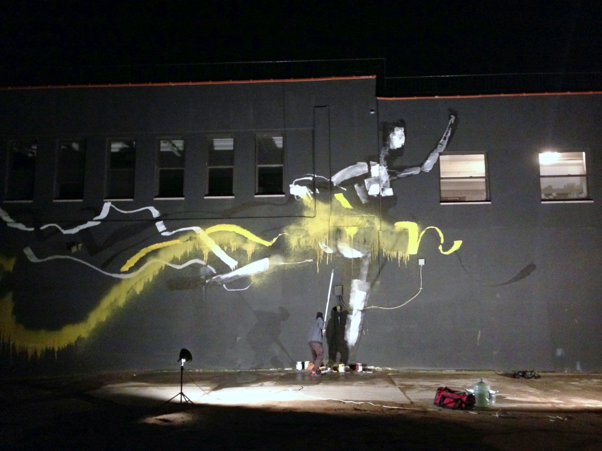 Anthony Lister Mural at Sugarlift, the opening