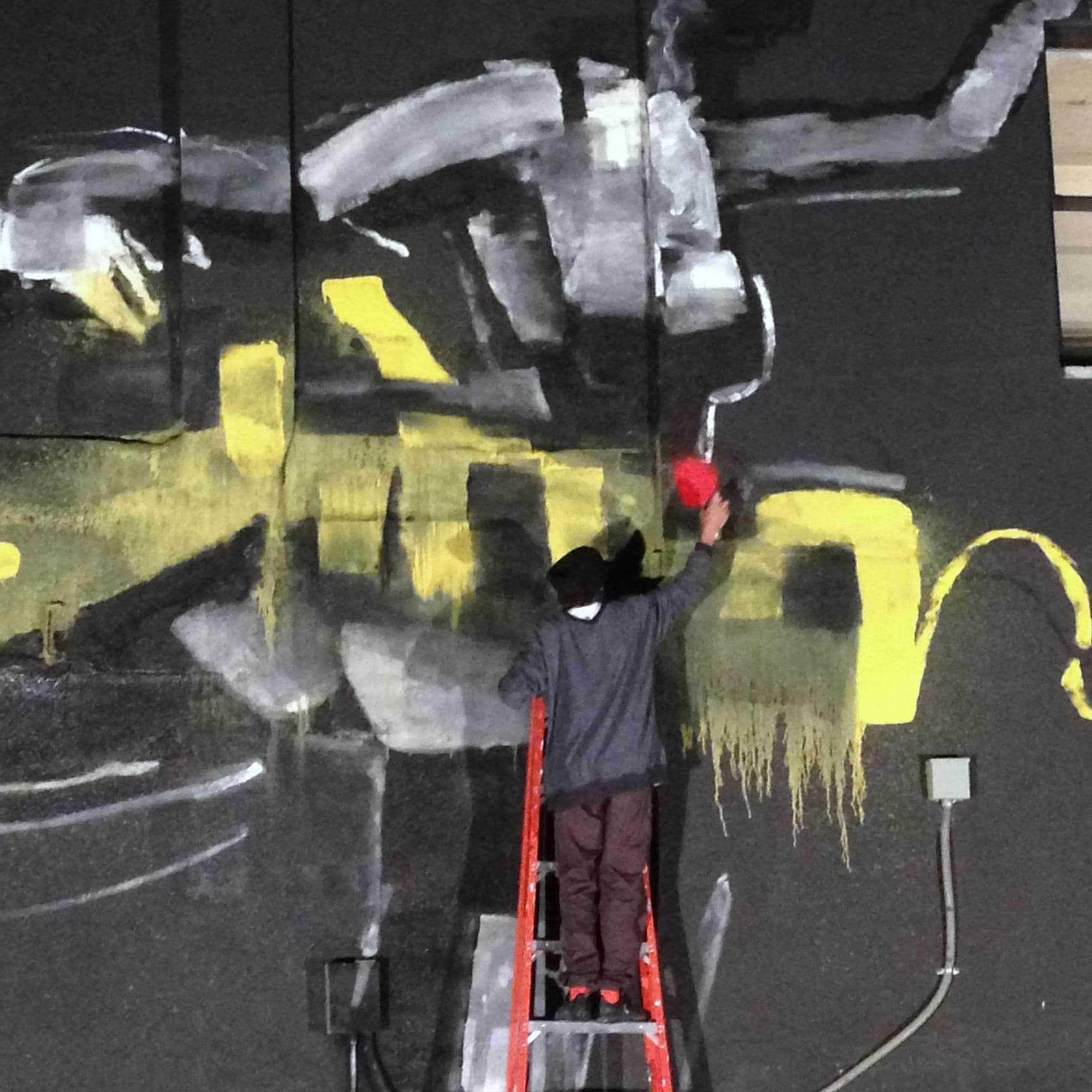 Anthony Lister Mural at Sugarlift, the opening