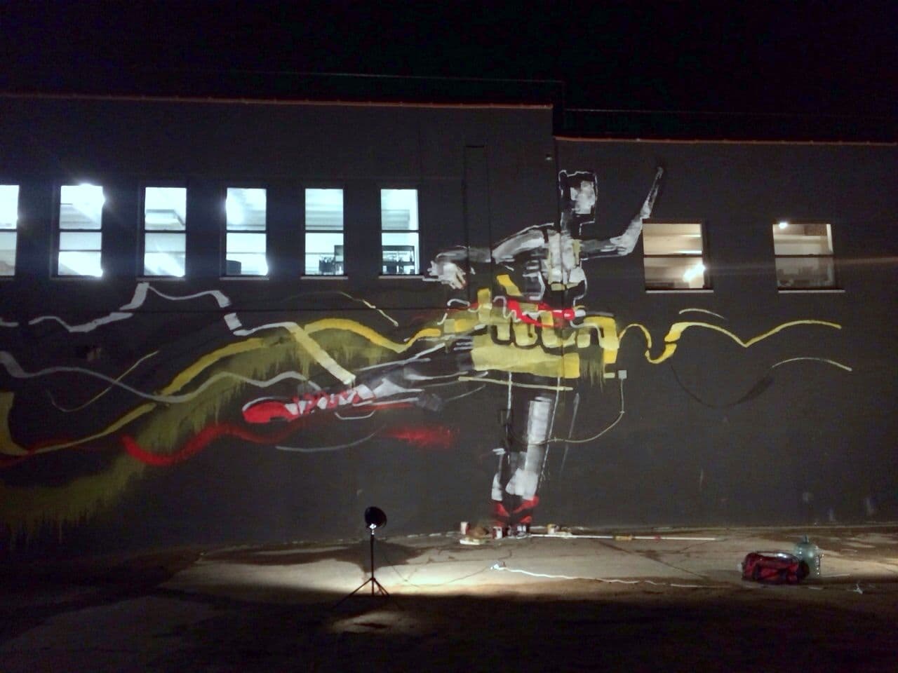 Anthony Lister Mural at Sugarlift, the opening