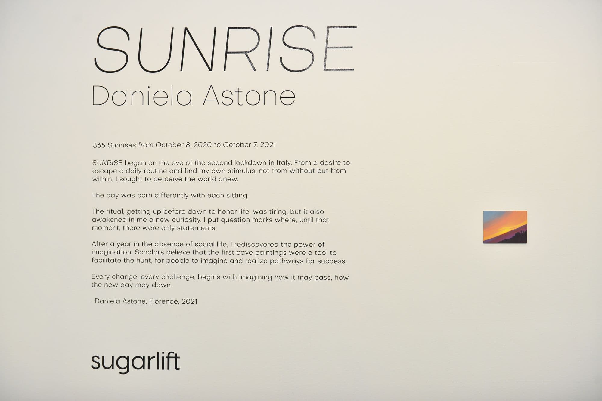 SUNRISE: Daniela Astone, installation view